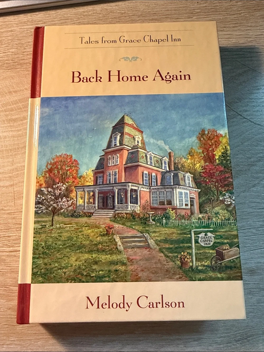 Melody Carlson Back Home Again - Cream/Red Hardcover